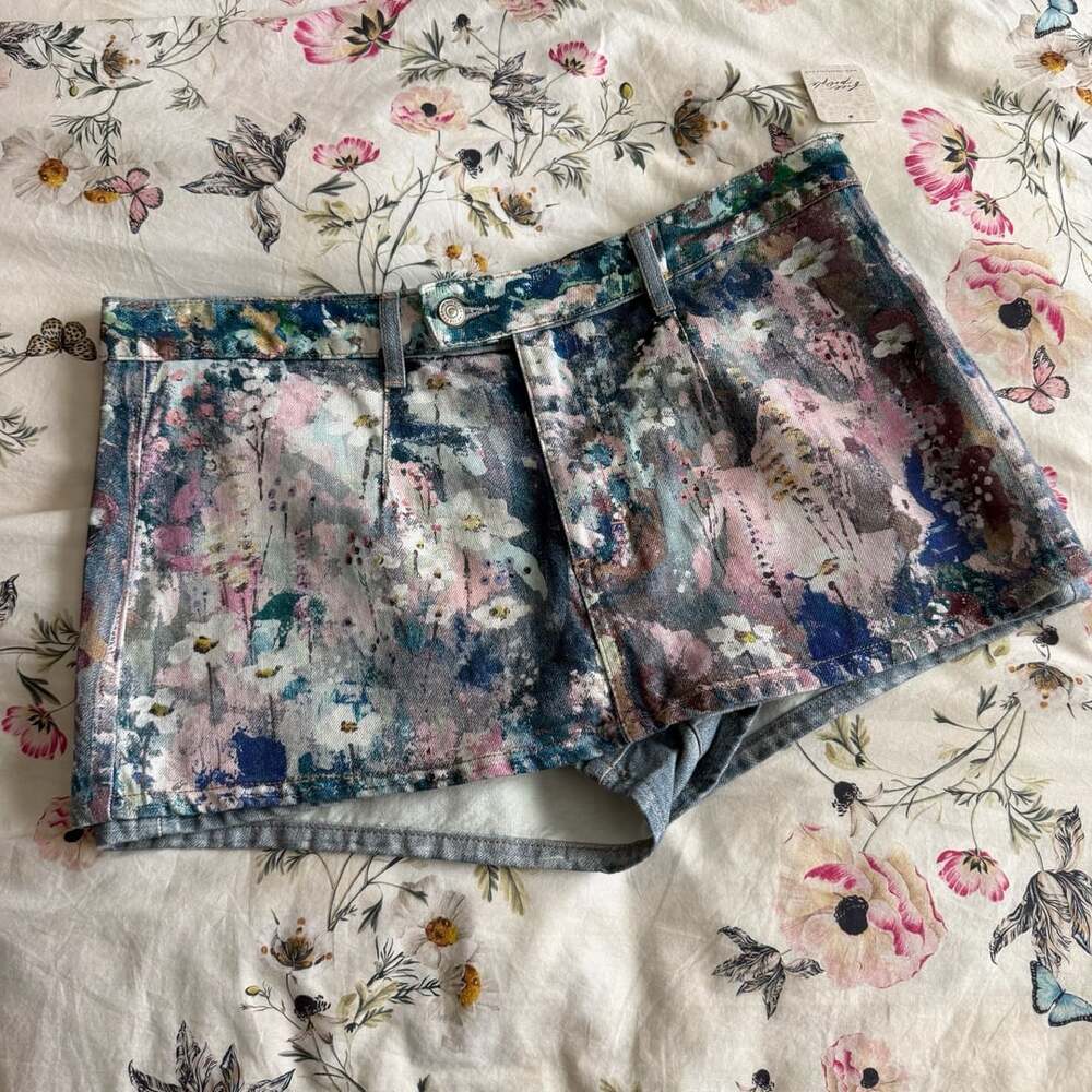 We The Free Galivanting Low Rise Mini Skort Floral Print Size 33
